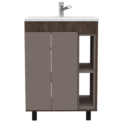 Mueble Lavamanos Meka color Cognac y Cocoa para Baño.