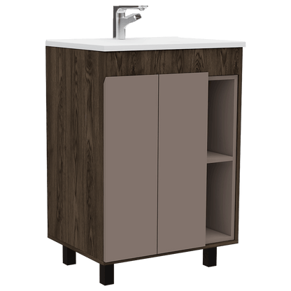 Mueble Lavamanos Meka color Cognac y Cocoa para Baño.