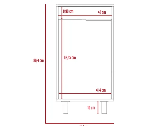 Mueble Lavamanos Burco, Café claro con Blanco, con espacio para ubicar objetos de aseo Incluye Lavamanos - VIRTUAL MUEBLES