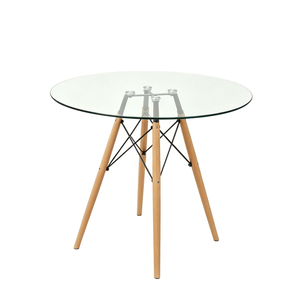 Mesa Redonda de Vidrio Templado · 80 cm