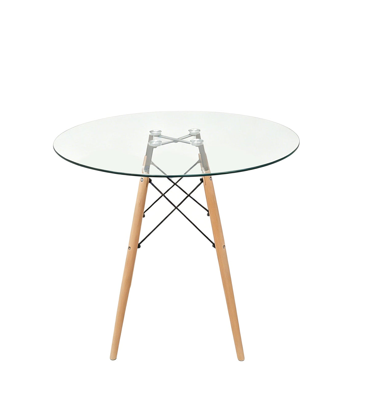 Juego de Comedor Mokah · Mesa de Vidrio + 4 Sillas