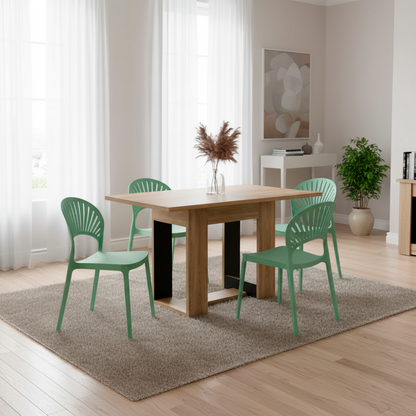 Juego de Comedor Luigow · 4 Sillas · Verde Oliva