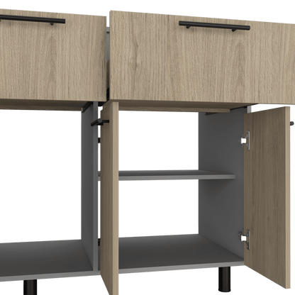 Gabinete Inferior Kazán, Beige y Gris, con Gran Capacidad de Almacenamiento - VIRTUAL MUEBLES