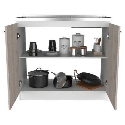 Mueble Inferior Kit Lavaplatos Napoles RTA Blanco Ceniza