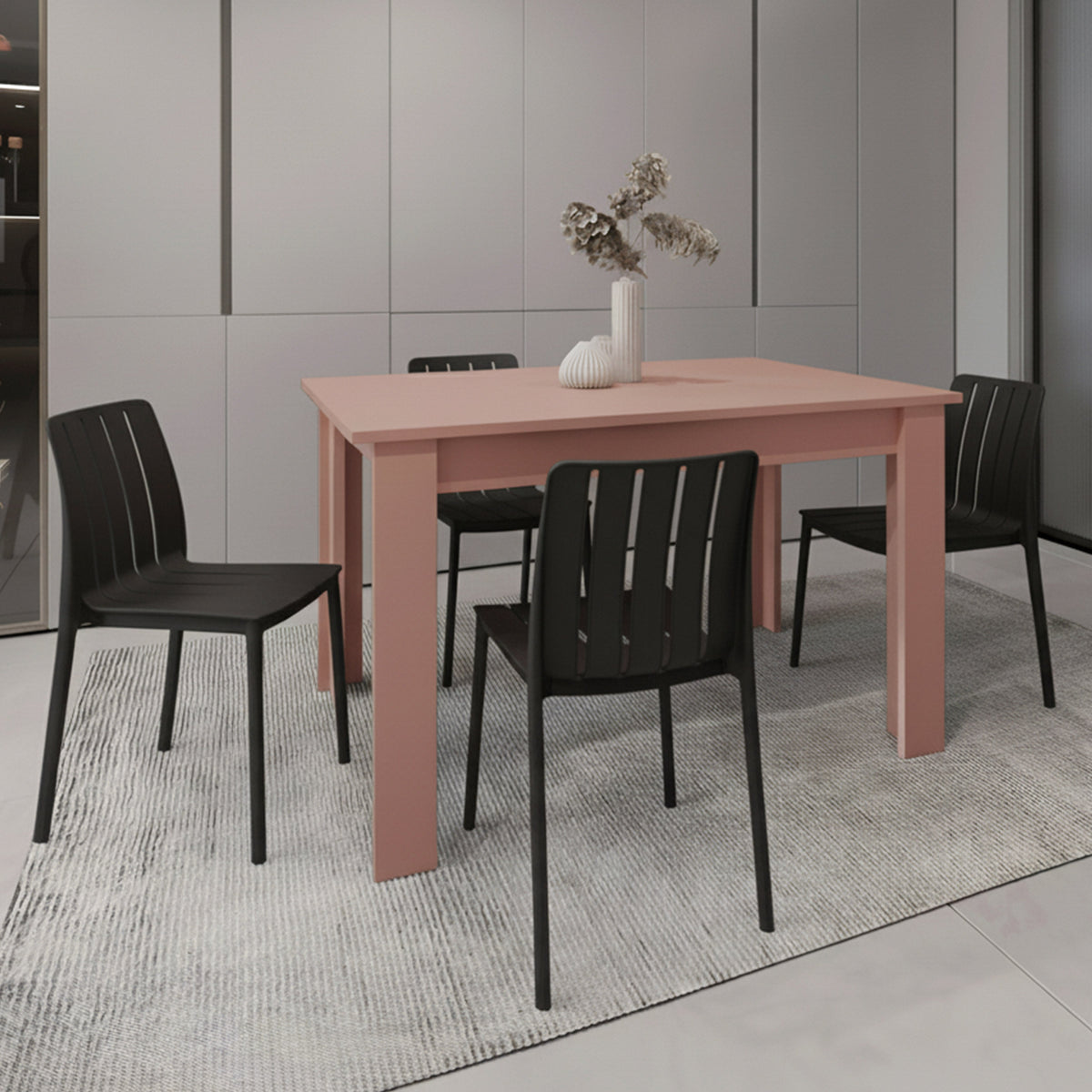 Juego de Comedor Tera · 4 Sillas · Negro