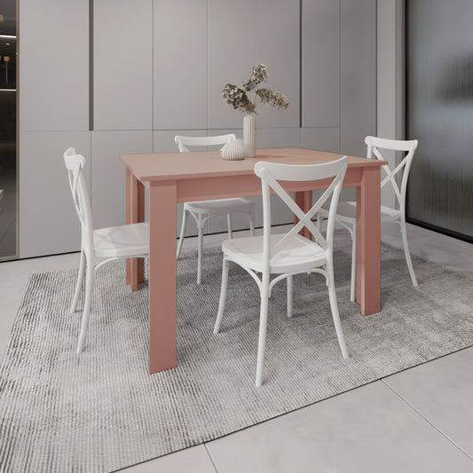 Juego de Comedor Homea · 4 Sillas · Blanco