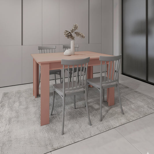 Juego de Comedor Hogare · 4 Sillas · Gris Oscuro