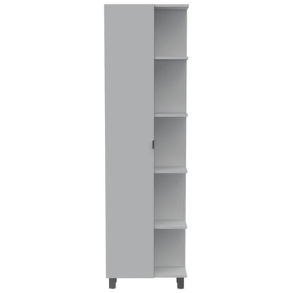 Mueble Esquinero Zendaya, Blanco, con Cinco Entrepaños - VIRTUAL MUEBLES