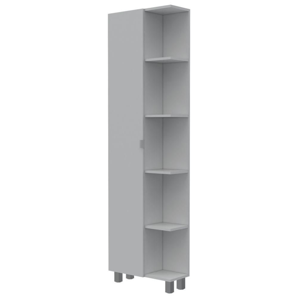 Mueble Esquinero Zendaya, Blanco, con Cinco Entrepaños - VIRTUAL MUEBLES