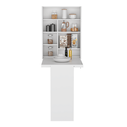 Mesa Auxiliar Vetta, Blanco, para Empotrar a la Pared y Amplia Superficie ZF - VIRTUAL MUEBLES