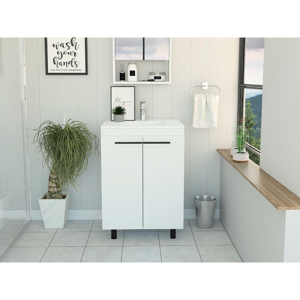 Mueble Lavamanos Anney color Blanco Nevado para Baño.