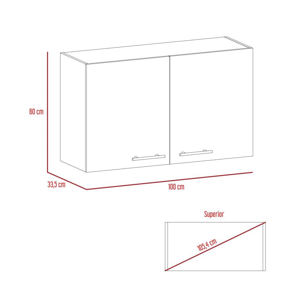 Mueble Aéreo Delhi color Blanco para Cocina.