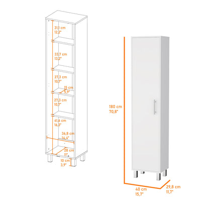 Mueble de Aseo Jalisco, Blanco, Gran Espacio Para Almacenar articulos de Aseo, con Colgadero de Escobas. - VIRTUAL MUEBLES