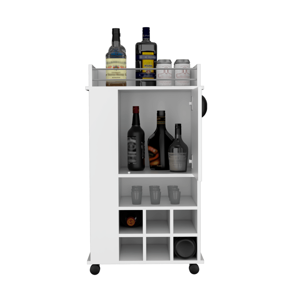 Bar Finland, Blanco Duqueza, Con amplios espacios para ubicar botellas ZF - VIRTUAL MUEBLES