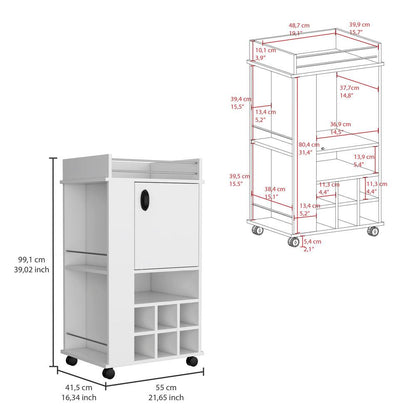 Bar Finland, Blanco Duqueza, Con amplios espacios para ubicar botellas ZF - VIRTUAL MUEBLES