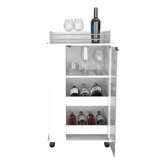 Bar Spirit, Blanco Duqueza, con Amplios Espacios Para Ubicar Copas y Botellas ZF - VIRTUAL MUEBLES