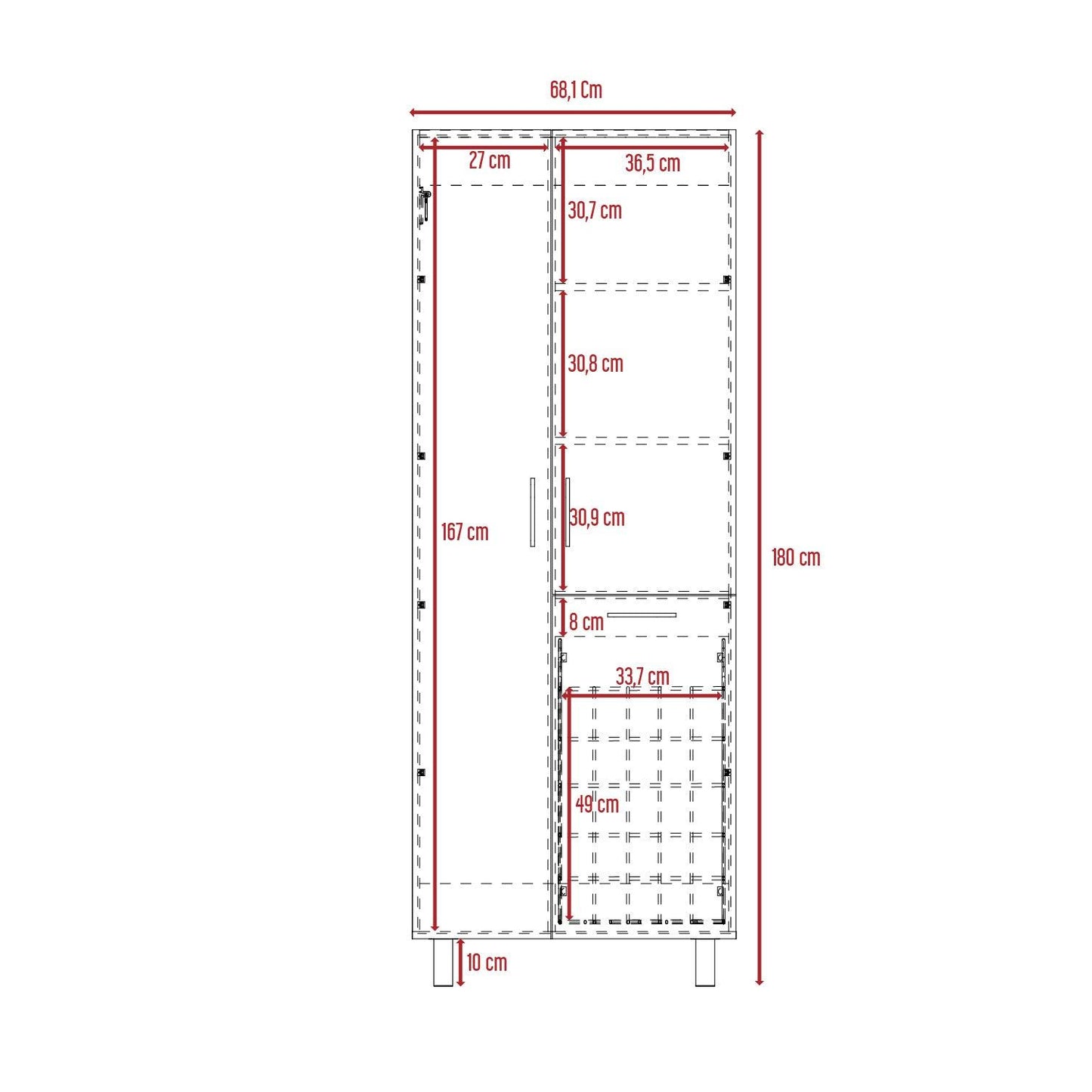 Mueble de Aseo Ameris, Blanco, Gran Espacio Para Almacenar articulos de Aseo - VIRTUAL MUEBLES