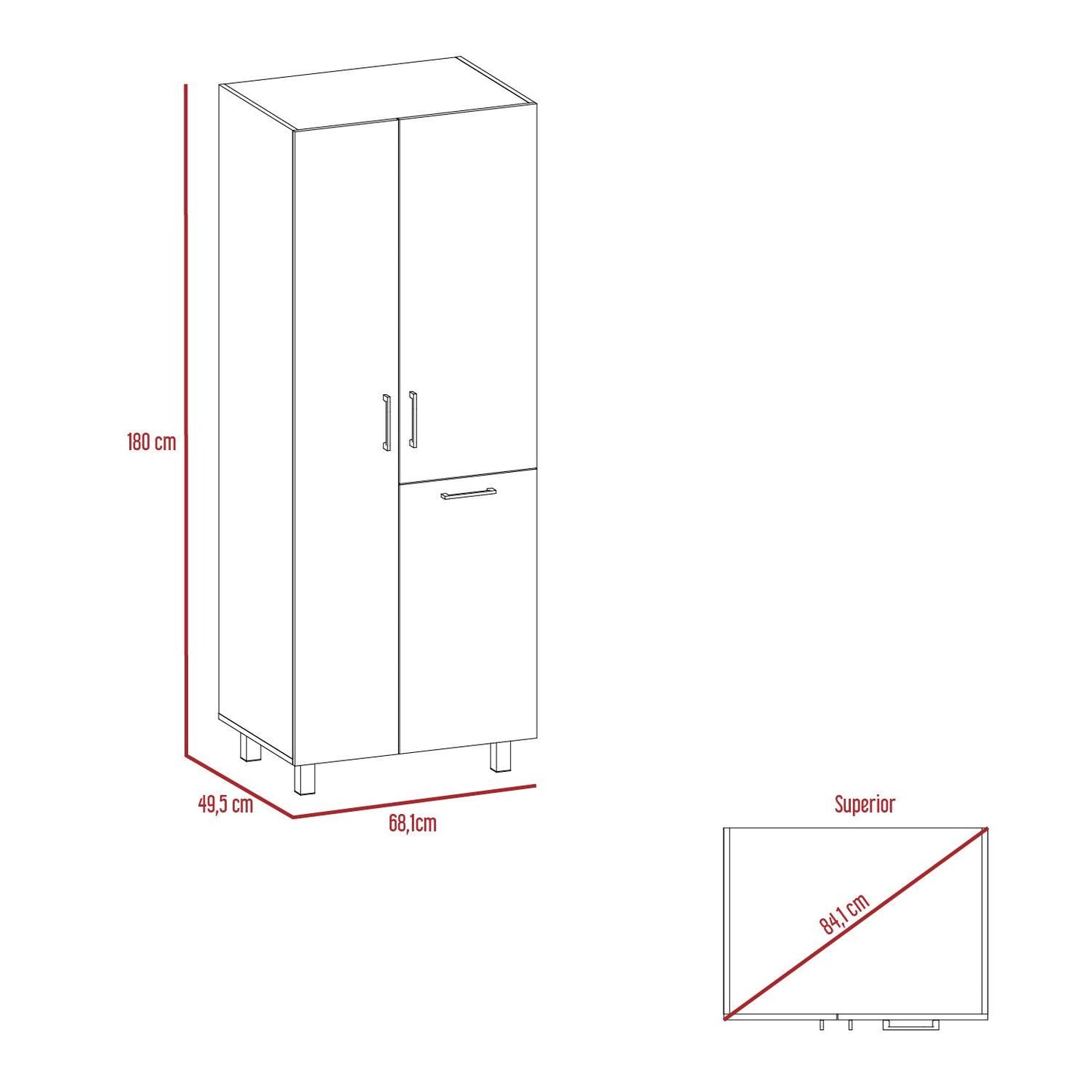 Mueble de Aseo Ameris, Blanco, Gran Espacio Para Almacenar articulos de Aseo - VIRTUAL MUEBLES