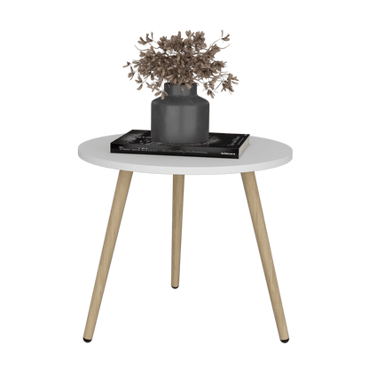 Mesa de Centro, Zohi, Blanco, con Diseño Redondo - VIRTUAL MUEBLES