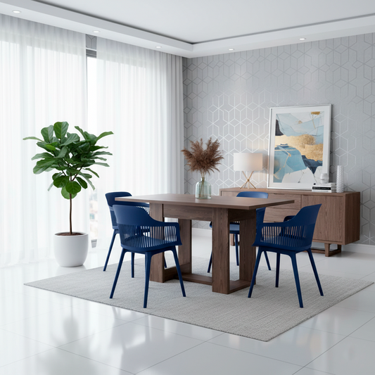 Juego de Comedor Mash · 4 Sillas · Azul