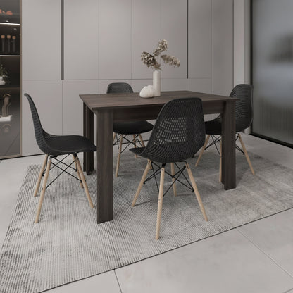 Juego de Comedor Bruma · 4 Sillas · Negro