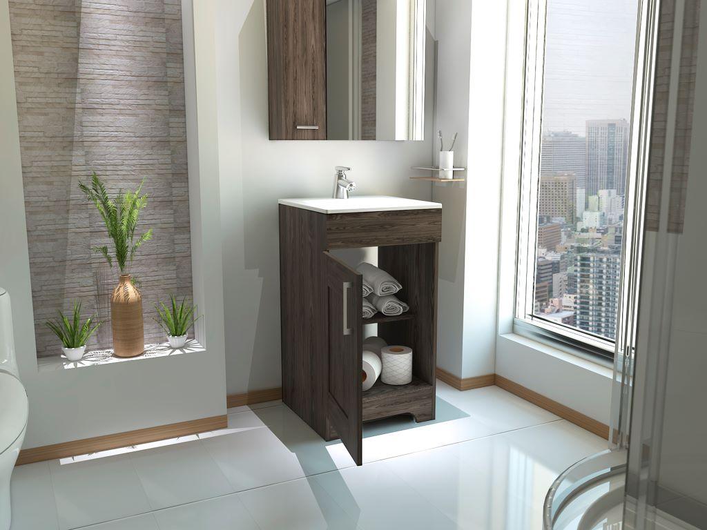 Mueble Lavamanos Apolis color Chocolate para Baño.