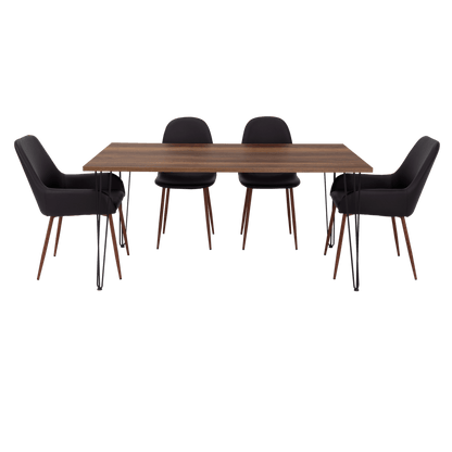 Combo Comedor Vimeno, Cobre, Wengue y Café Claro, Incluye Comedor y 6 Sillas - VIRTUAL MUEBLES