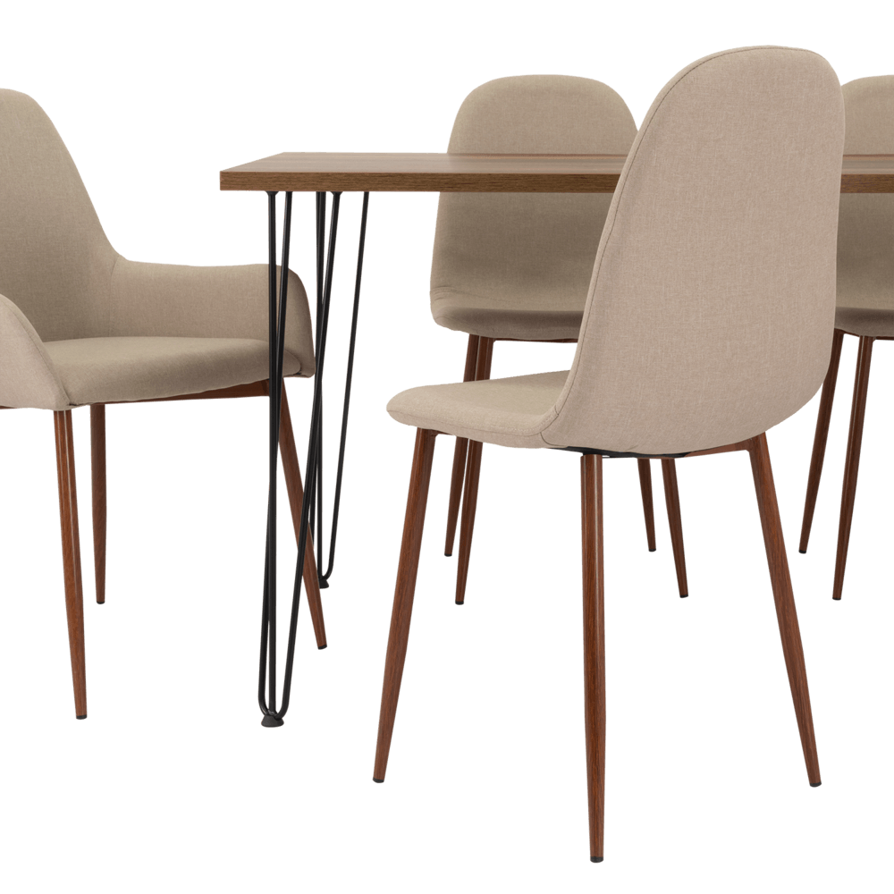 Combo Comedor Vimeno, Cobre, Café Claro y Chocolate, Incluye Comedor y 6 Sillas - VIRTUAL MUEBLES