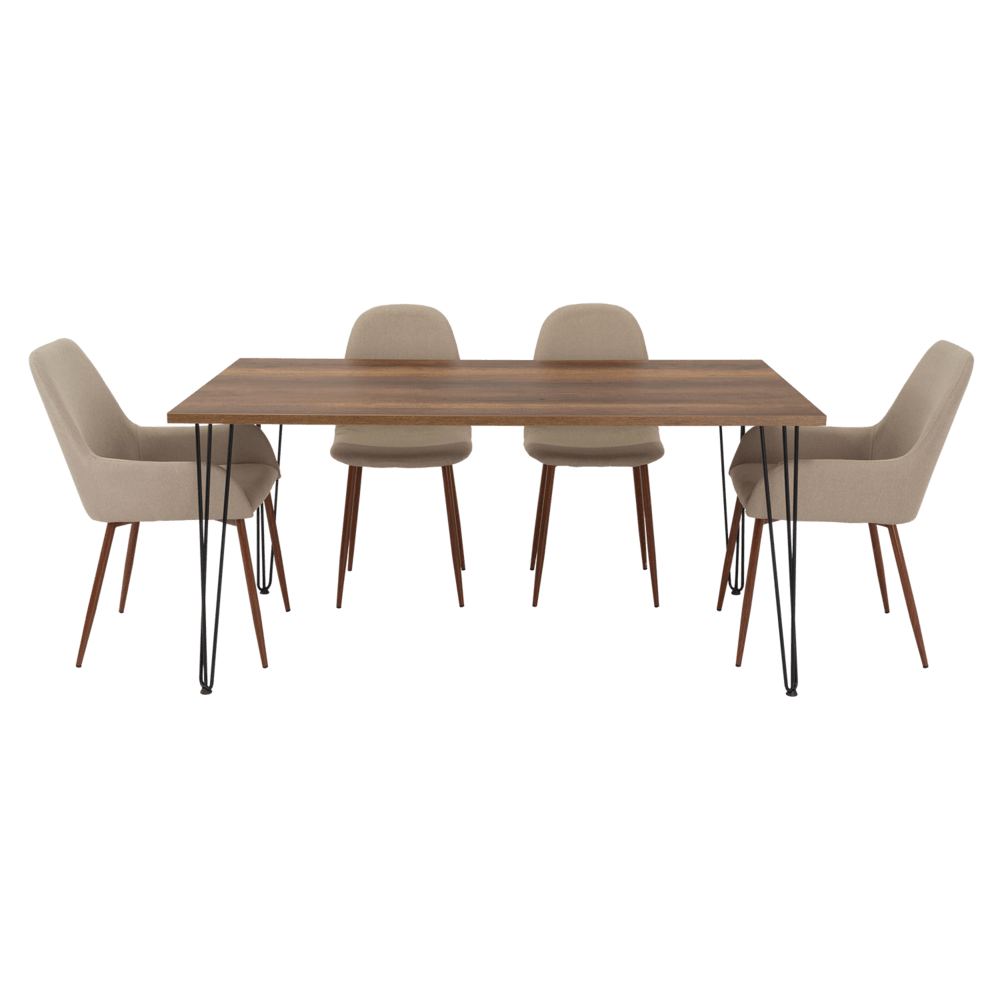 Combo Comedor Vimeno, Cobre, Café Claro y Chocolate, Incluye Comedor y 6 Sillas - VIRTUAL MUEBLES