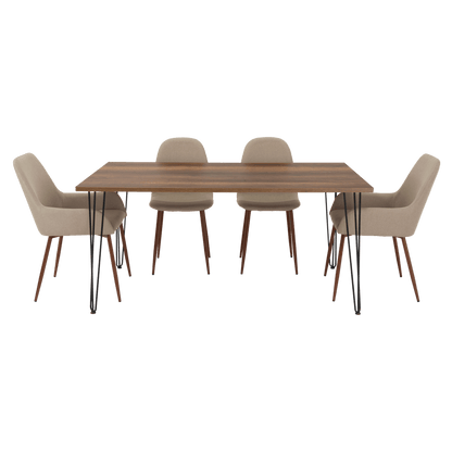 Combo Comedor Vimeno, Cobre, Café Claro y Chocolate, Incluye Comedor y 6 Sillas - VIRTUAL MUEBLES