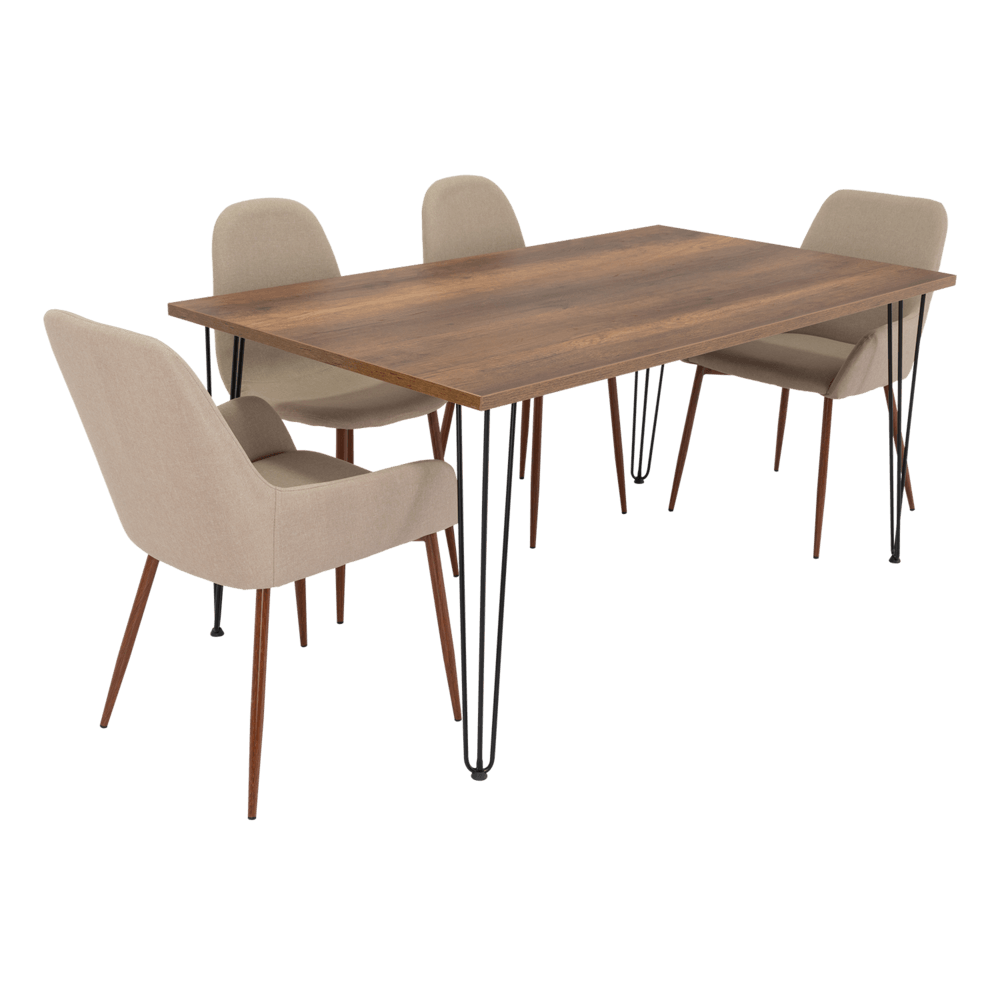 Combo Comedor Vimeno, Cobre, Café Claro y Chocolate, Incluye Comedor y 6 Sillas - VIRTUAL MUEBLES