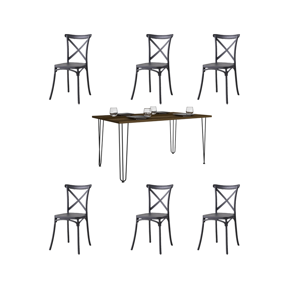 Juego de Comedor Sheki · 6 Sillas