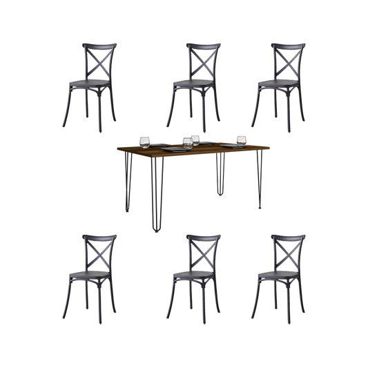 Juego de Comedor Sheki · 6 Sillas