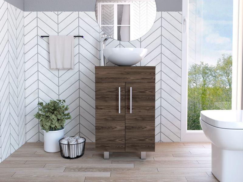 Mueble Lavamanos Donovan color Chocolate para Baño.