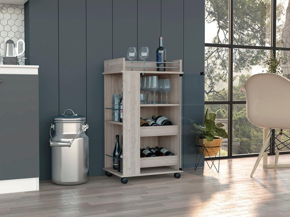 Bar Spirit, Humo, con Amplios Espacios Para Ubicar Copas y Botellas ZF - VIRTUAL MUEBLES