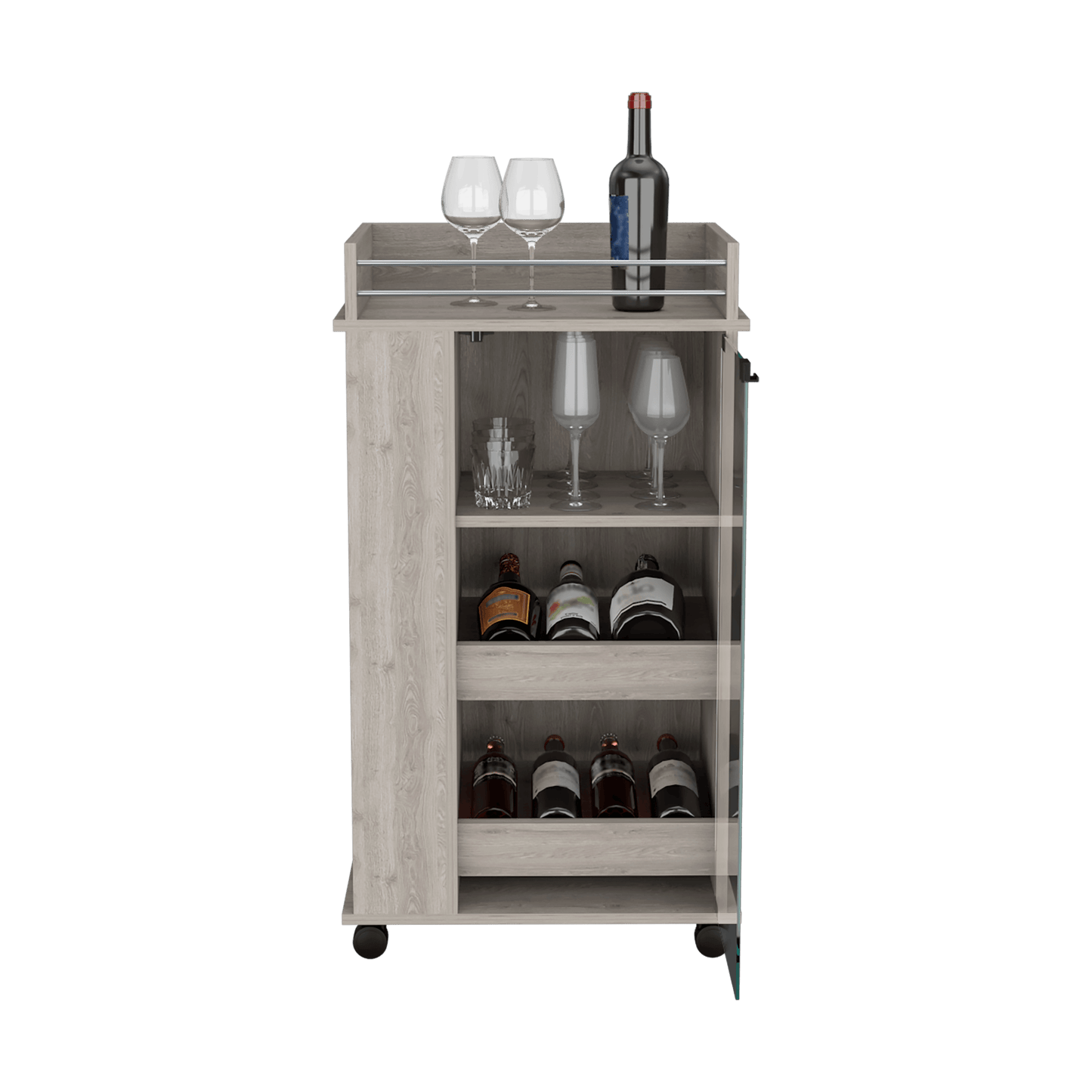 Bar Spirit, Humo, con Amplios Espacios Para Ubicar Copas y Botellas ZF - VIRTUAL MUEBLES