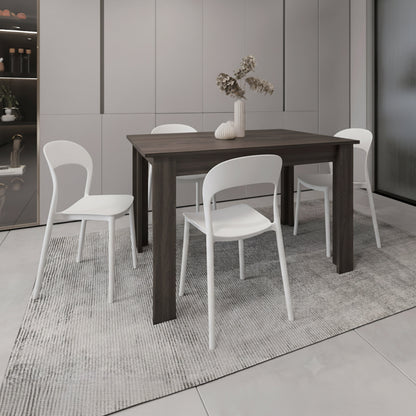 Combo Aura, Incluye Comedor y 4 Sillas con Espaldar Color Blanco grafito