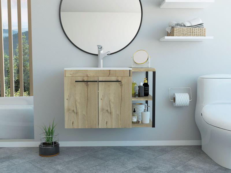 Mueble Lavamanos Anney color Café claro para Baño.