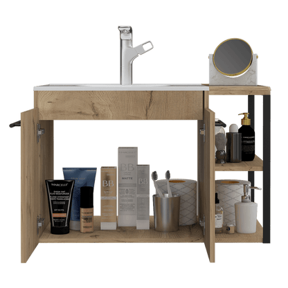 Mueble Lavamanos Anney color Café claro para Baño.