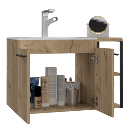 Mueble Lavamanos Anney color Café claro para Baño.