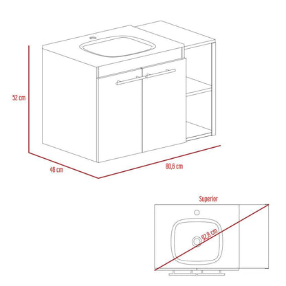 Mueble Lavamanos Anney color Café claro para Baño.