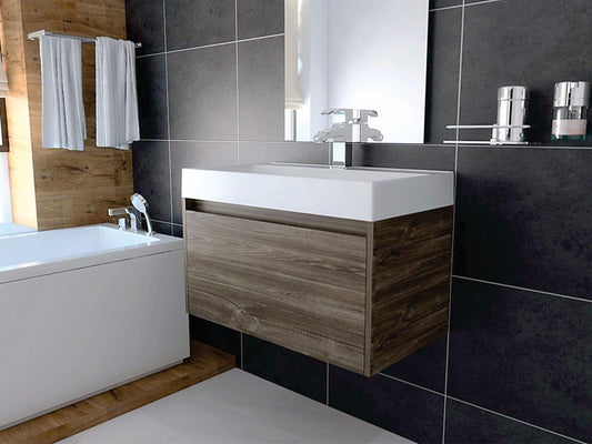 Mueble Lavamanos Fussion color Avellana para Baño.