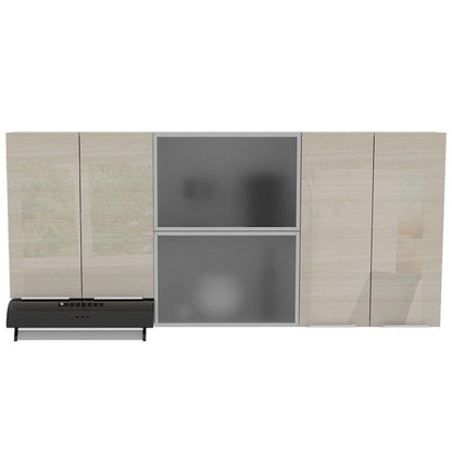 Gabinete Superior Tongo, Blanco y Blanco, con Módulo Campana y Para Mesón A La Izquierda O Derecha - VIRTUAL MUEBLES