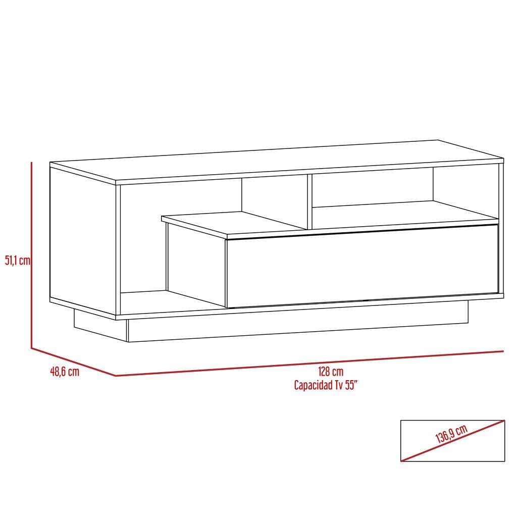 Mesa para TV Aneth color Caoba y Plata oscuro para Sala.