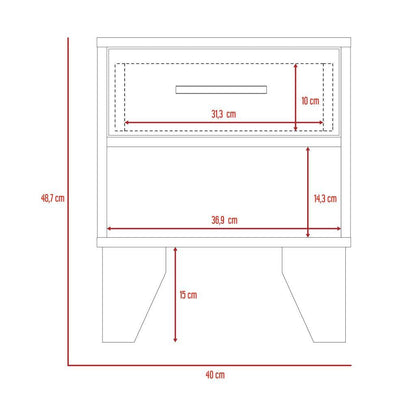 Mesa de Noche Atriz color Caoba para Habitación.