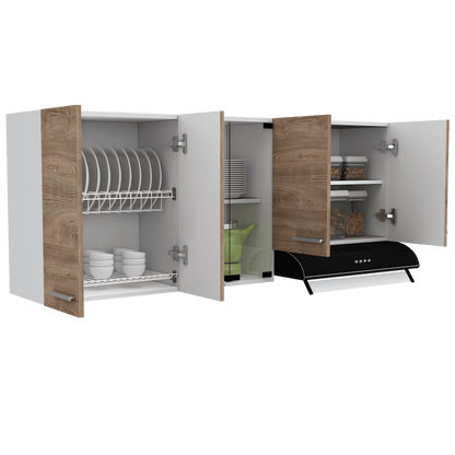 Gabinete Superior Eris, Miel y Blanco, con Amplio Espacio para ubicar Articulos de Cocina - VIRTUAL MUEBLES