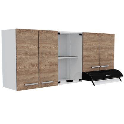 Gabinete Superior Eris, Miel y Blanco, con Amplio Espacio para ubicar Articulos de Cocina - VIRTUAL MUEBLES