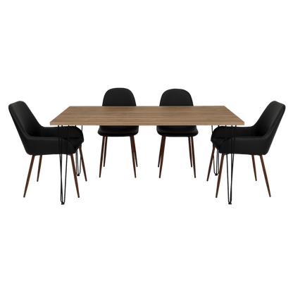 Combo Comedor Bomira, Miel, Wengue y Café Claro, Incluye Comedor y 6 Sillas - VIRTUAL MUEBLES