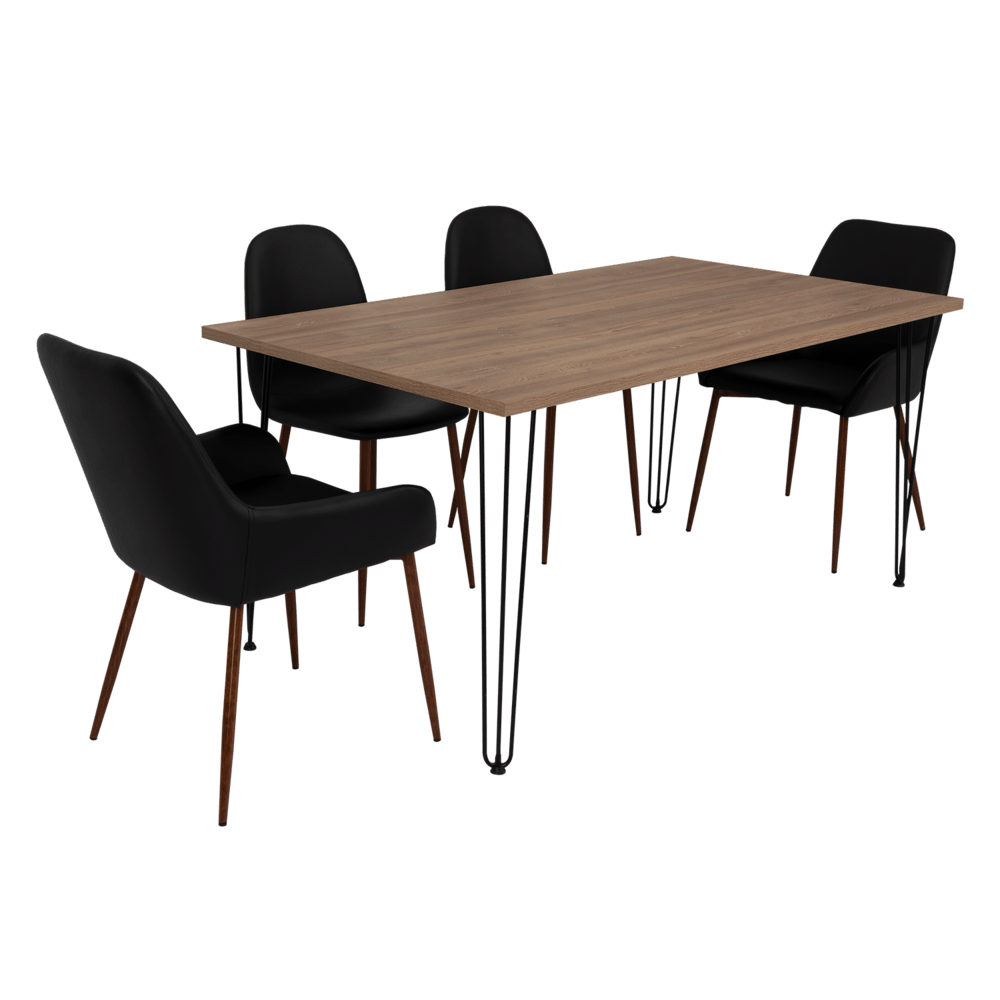 Combo Comedor Bomira, Miel, Wengue y Café Claro, Incluye Comedor y 6 Sillas - VIRTUAL MUEBLES