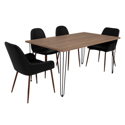 Combo Comedor Bomira, Miel, Wengue y Café Claro, Incluye Comedor y 6 Sillas - VIRTUAL MUEBLES